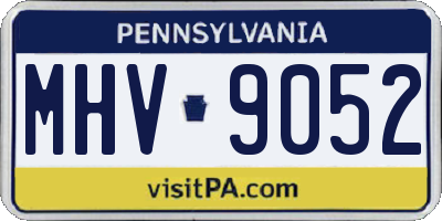 PA license plate MHV9052