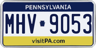 PA license plate MHV9053