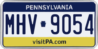 PA license plate MHV9054