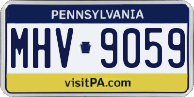 PA license plate MHV9059