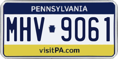 PA license plate MHV9061