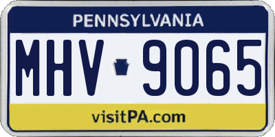 PA license plate MHV9065