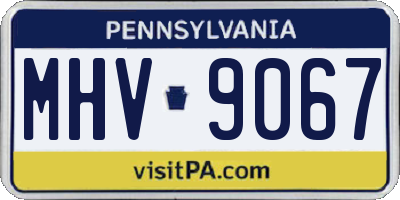 PA license plate MHV9067