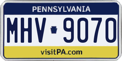PA license plate MHV9070