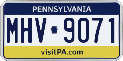 PA license plate MHV9071