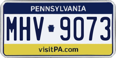 PA license plate MHV9073