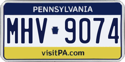 PA license plate MHV9074