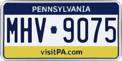 PA license plate MHV9075