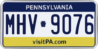 PA license plate MHV9076