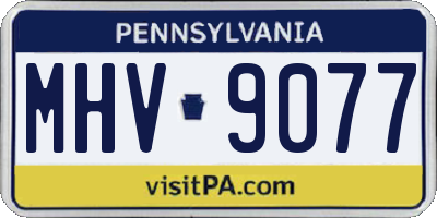PA license plate MHV9077