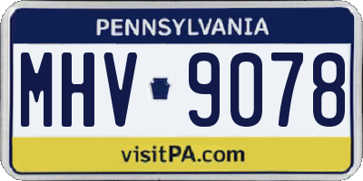 PA license plate MHV9078