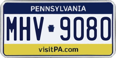 PA license plate MHV9080