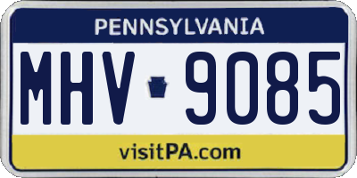 PA license plate MHV9085