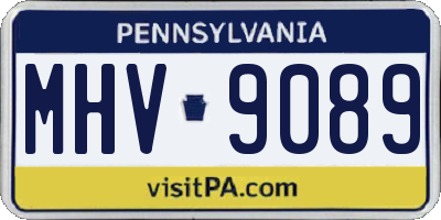 PA license plate MHV9089