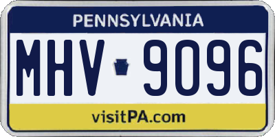 PA license plate MHV9096