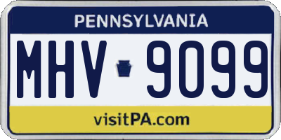PA license plate MHV9099