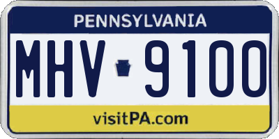PA license plate MHV9100