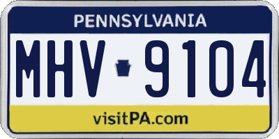 PA license plate MHV9104