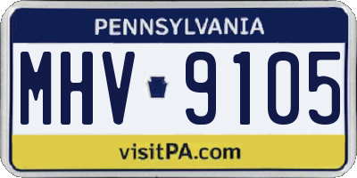 PA license plate MHV9105