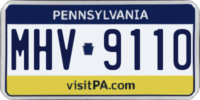 PA license plate MHV9110