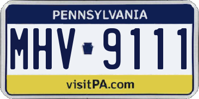 PA license plate MHV9111