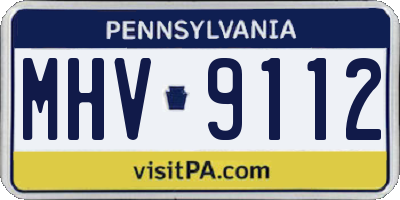PA license plate MHV9112