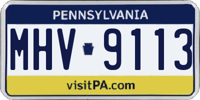 PA license plate MHV9113