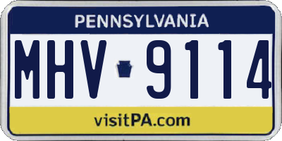 PA license plate MHV9114