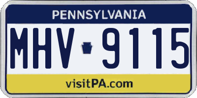 PA license plate MHV9115