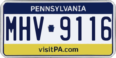 PA license plate MHV9116