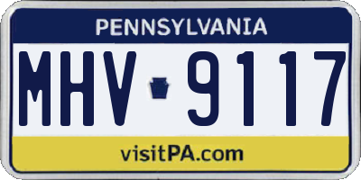 PA license plate MHV9117