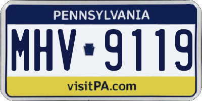 PA license plate MHV9119