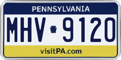 PA license plate MHV9120