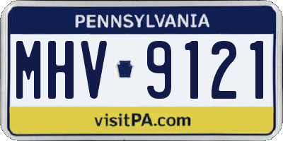 PA license plate MHV9121