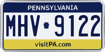 PA license plate MHV9122