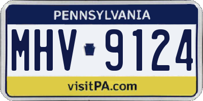 PA license plate MHV9124