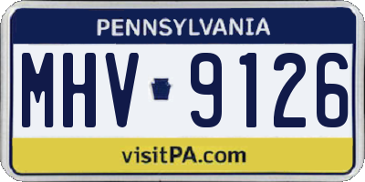 PA license plate MHV9126