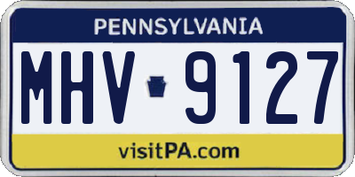 PA license plate MHV9127