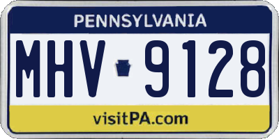 PA license plate MHV9128