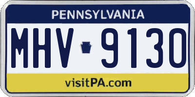 PA license plate MHV9130