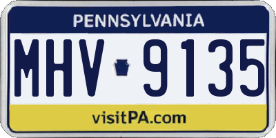 PA license plate MHV9135
