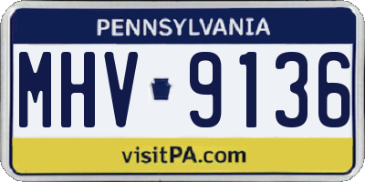 PA license plate MHV9136