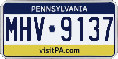 PA license plate MHV9137