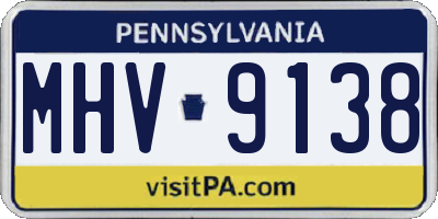 PA license plate MHV9138