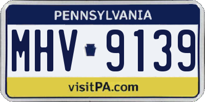 PA license plate MHV9139