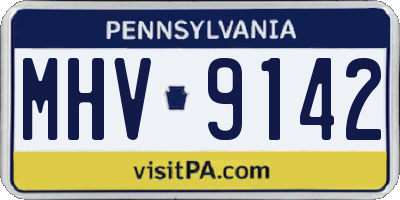 PA license plate MHV9142