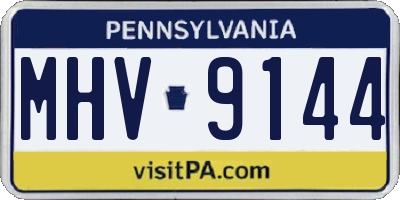 PA license plate MHV9144