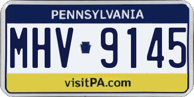 PA license plate MHV9145