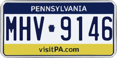 PA license plate MHV9146
