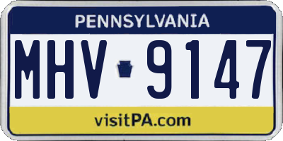 PA license plate MHV9147